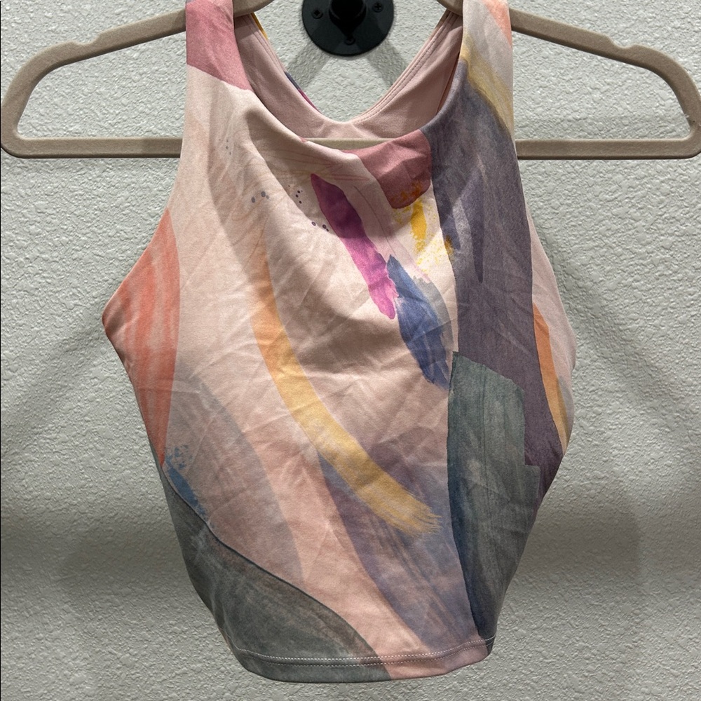 Athleta Colorful Abstract Conscious Crop Top Sz S - Picture 2 of 4